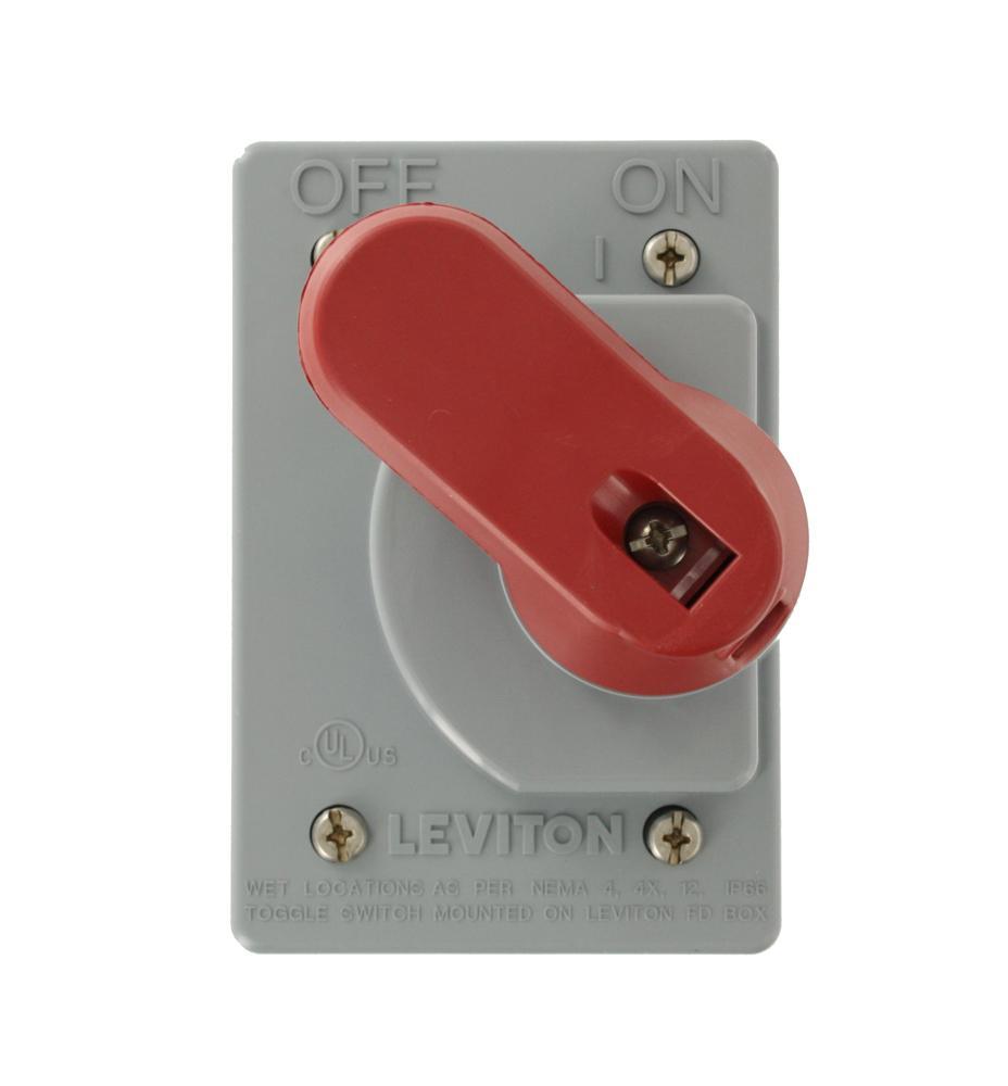 Leviton® Wetguard® COVER-GS Watertight Toggle Switch Cover, 3.13 in W x 2.47 in D, Valox® Polybutylene Terephthalate
