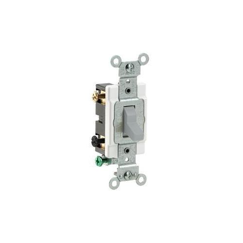 Leviton® CS220-2GY Toggle Switch, 120/277 V AC, 20 A, 800 W, 1000 VA Power Rating