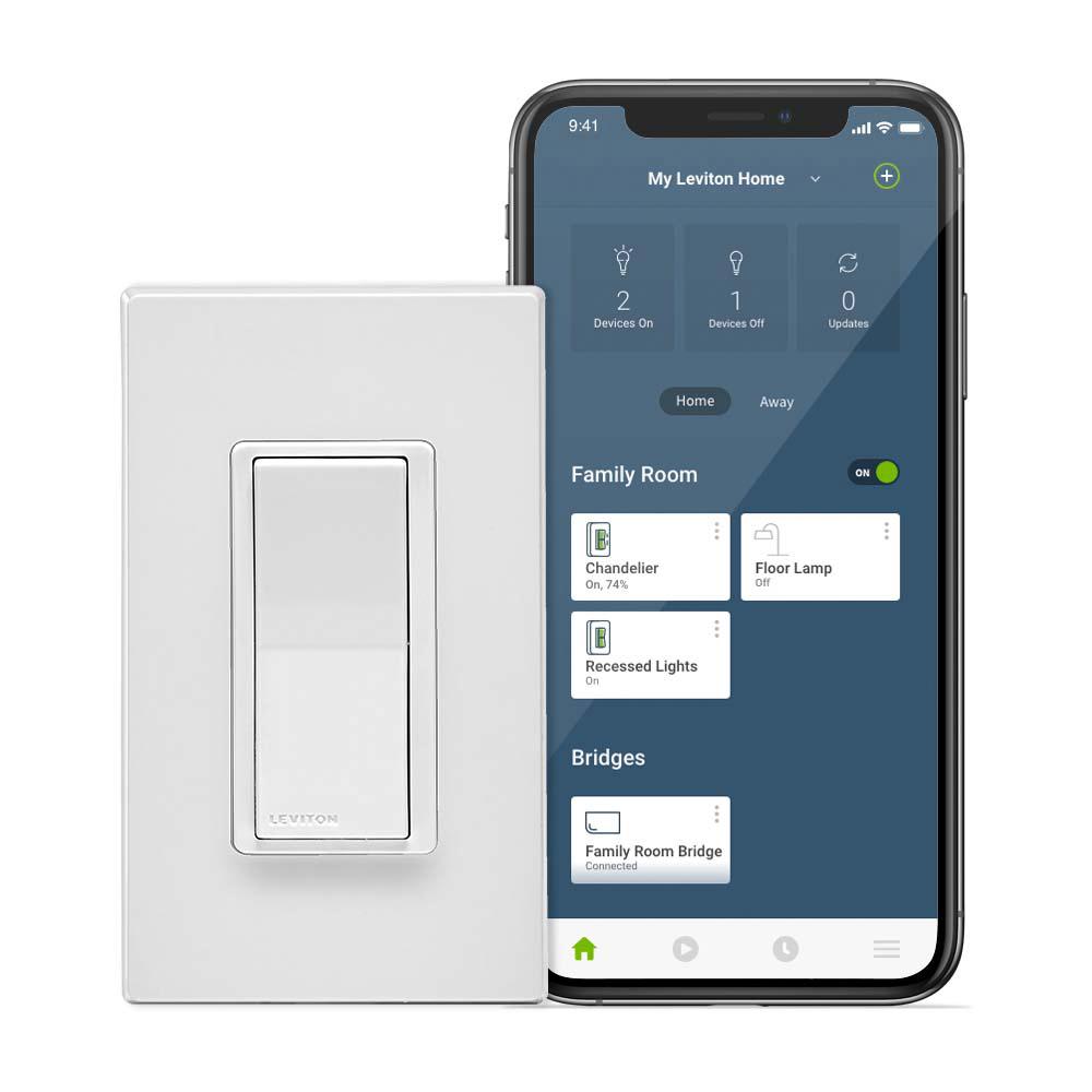 Leviton® DN15S-1BW DN15S No Nuetral Switch, 120 V AC, 15 A, White