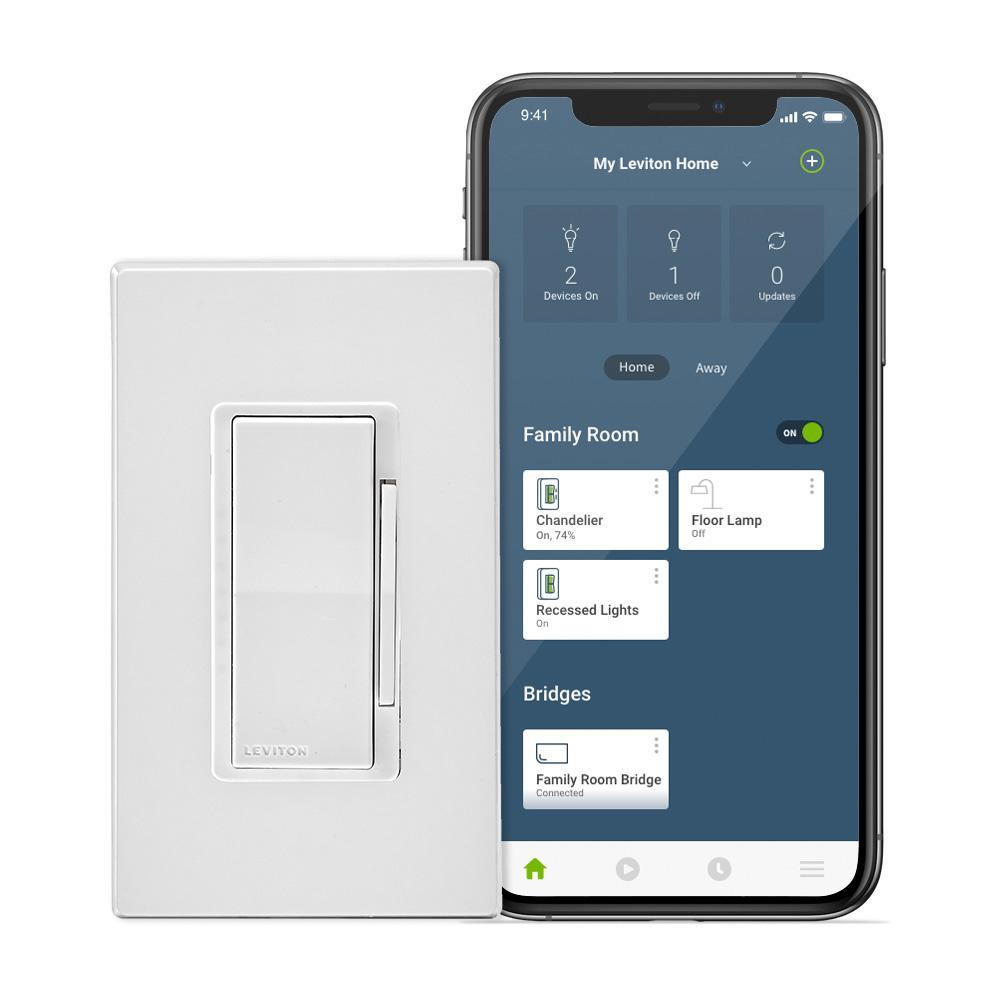 Leviton® DN6HD-1BW DN6HD Dimmer Switch, 120 V AC, White