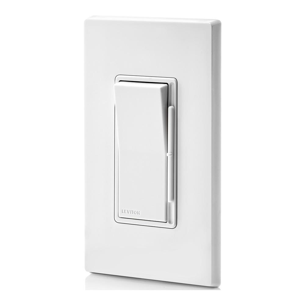 Leviton® Decora® DSF01-10Z 3-Pole Dimmer Quiet Slide Fan Speed Control, 120 V AC, 1.5 A, Slide Operational Mode, Ivory/Light Almond/White