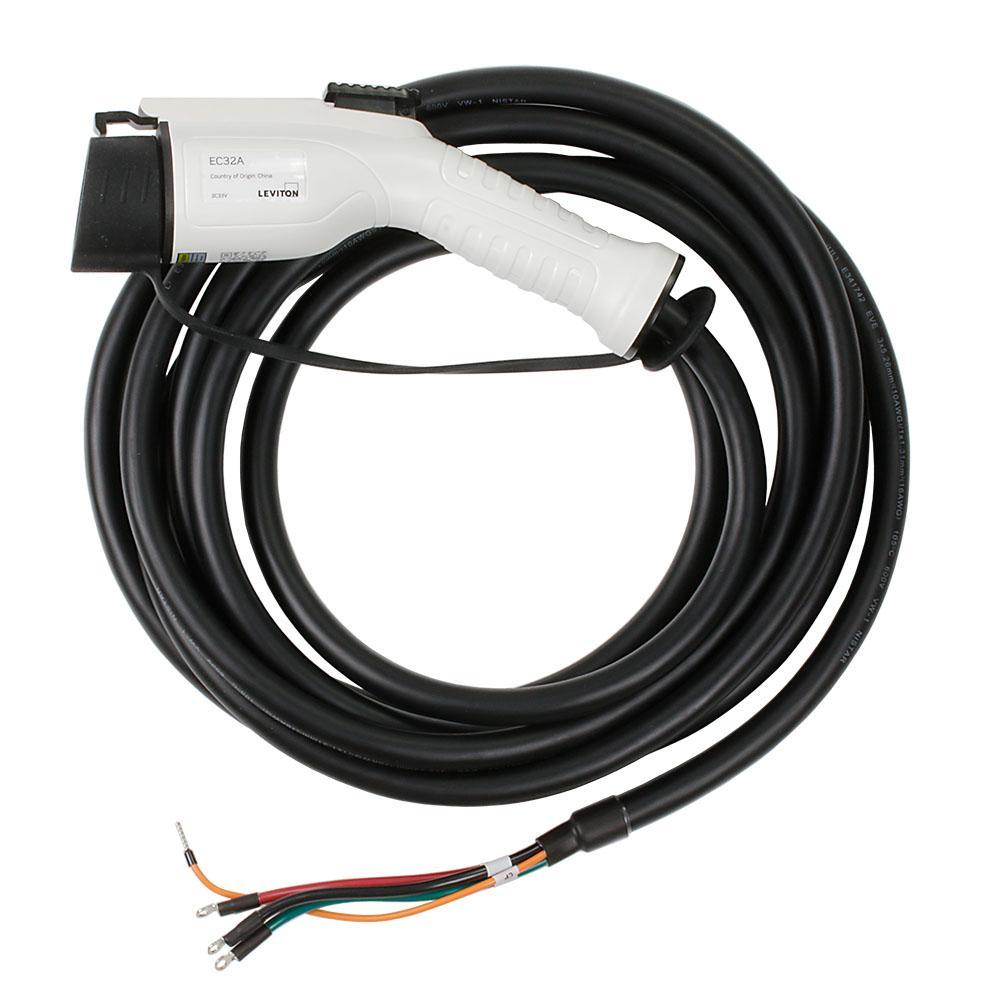 Leviton® EC32A Level 2 Replacement Cord, For Use With EV320 and EV32W Electric Vehicle Charging Stations, 32 A, 10 AWG