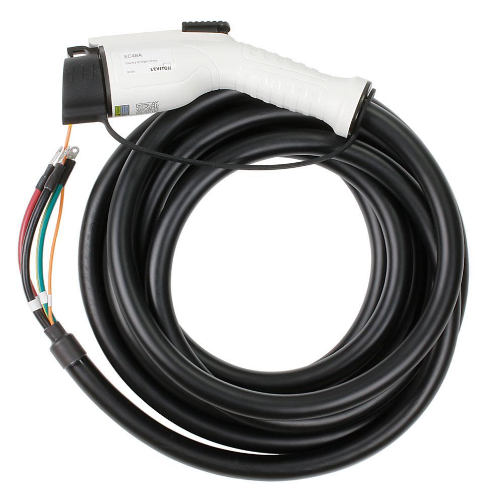 Leviton® EC48A Level 2 Replacement Cord, For Use With EV480 and EV48W Electric Vehicle Charging Stations, 48 A, 7 AWG
