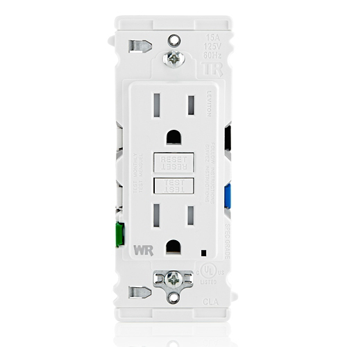 Leviton® EGFW1-KW Duplex Extra Heavy Duty Self-Grounding Tamper-Resistant GFCI Receptacle