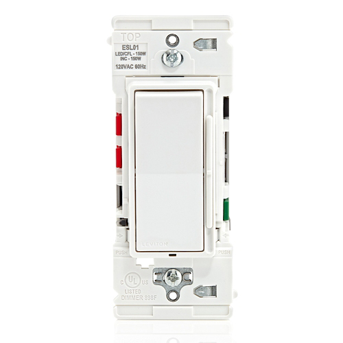 Leviton® ESL01-1LW Rocker Switch, 120 V AC, 60 Hz, 1 Poles