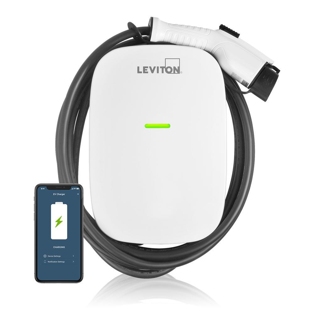 Leviton® EV48W EV Charger Charging Station, 208, 240 |V AC, 48 A, 18 ft Wire, NEMA 3R Enclosure
