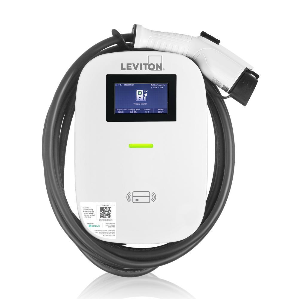Leviton® EV80S EV Series Level 2 Electric Vehicle Charging Station, 208/240 V AC, 80 A, 1 Phase, 7 AWG Wire, NEMA 3R Enclosure