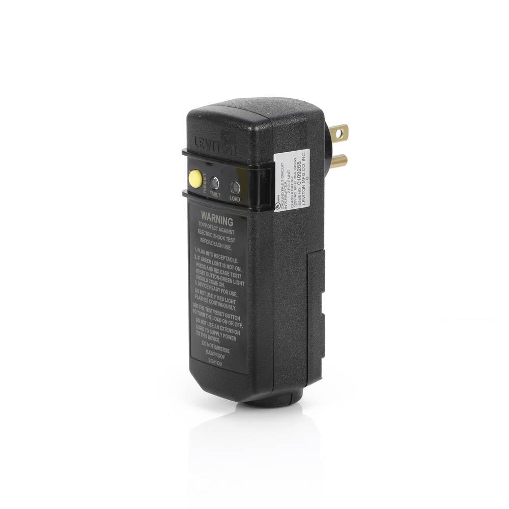 Leviton® GSRA2 GSRA Self Test Plug-In, 120 V AC, 20 A, SJTW Cord, NEMA 5-15P Plug