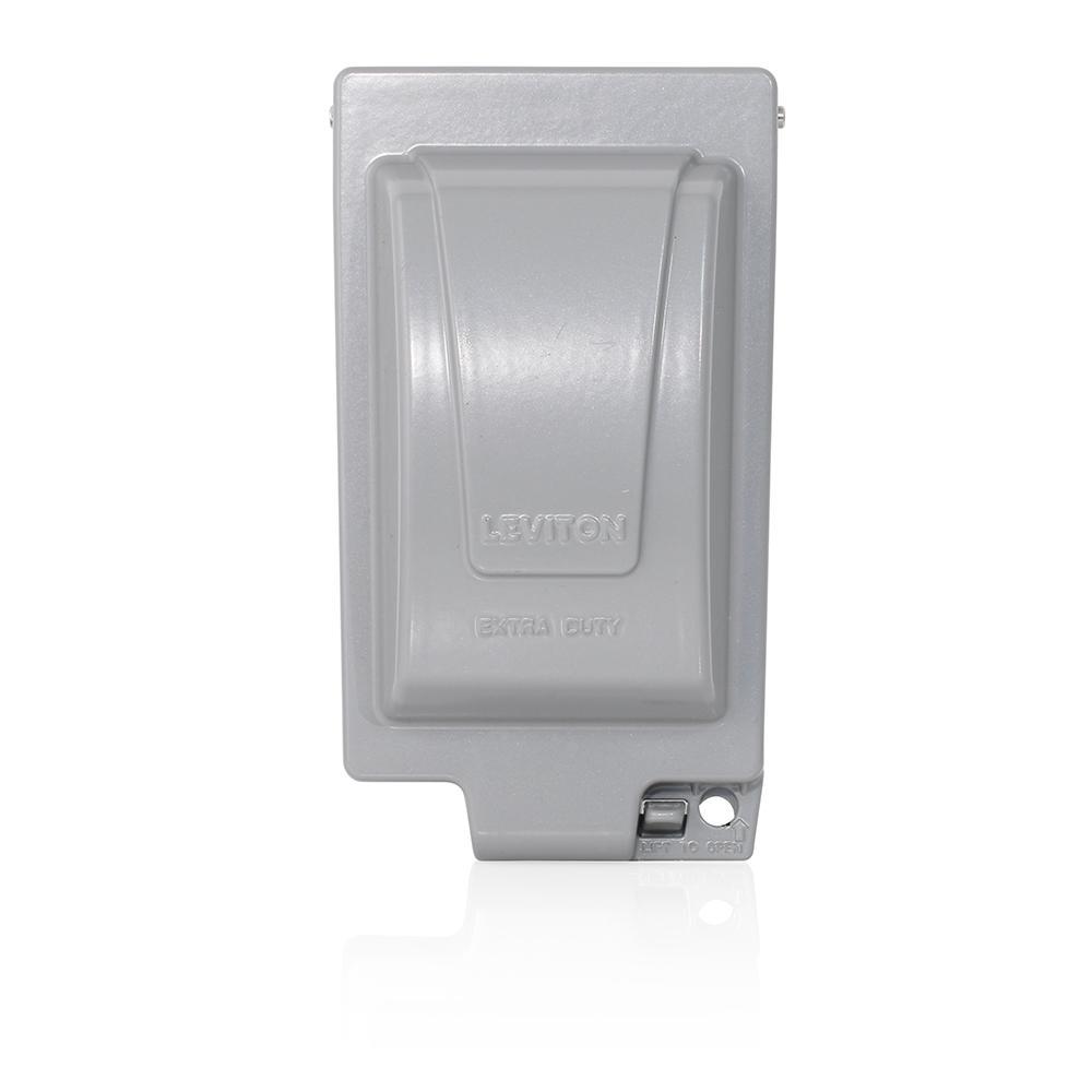 Leviton® Decora® IUM1V-GY Extra Duty While-In-Use Cover, 6.83 in L x 3.86 in W x 3.3 in D, Weatherproof Cover, Aluminum