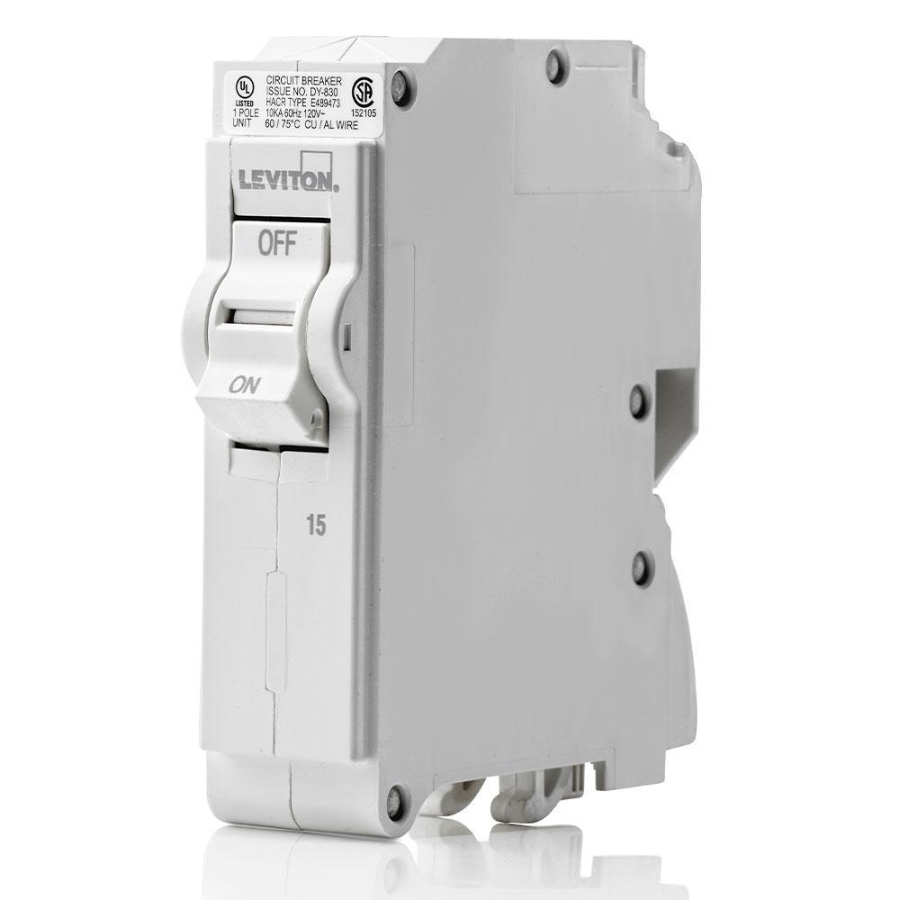 Leviton® LB115 AFCI/GFCI Basic Standard Branch Circuit Breaker, 120 V AC, 15 A, 10 kA Interrupt, 1 Poles