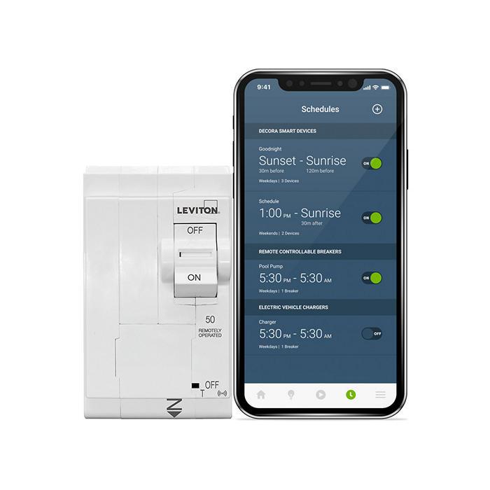 Leviton® LB250-ST Smart Standard Circuit Breaker, 120/208, 120/240 V AC, 50 A, 10 kA Interrupt, 2 Poles, Magnetic Trip