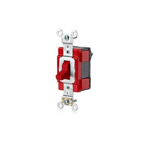 Leviton® Lev-Lok® M1221-R Large Toggle Switch, 120/277 V AC, 20 A, 800 W, 1000 VA Power Rating