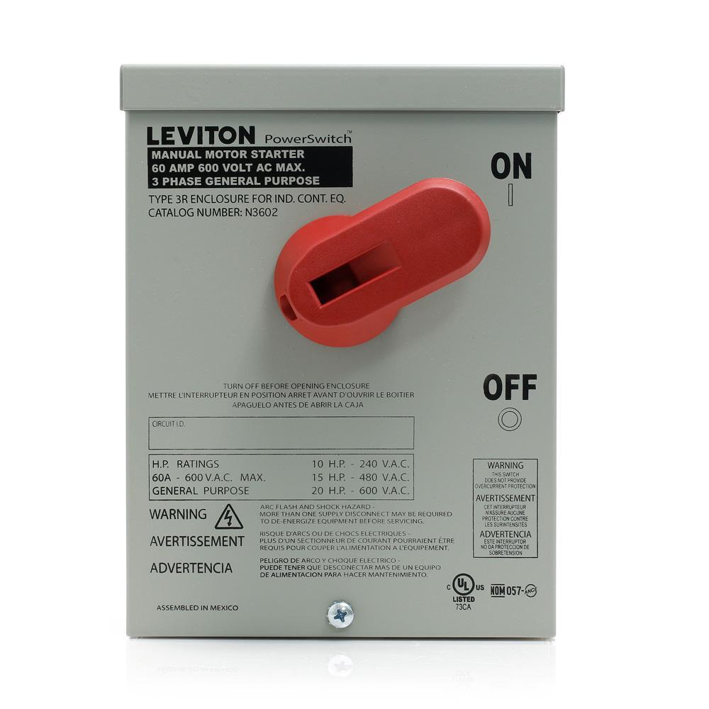 Leviton® N3602 AC Motor Starting Switches