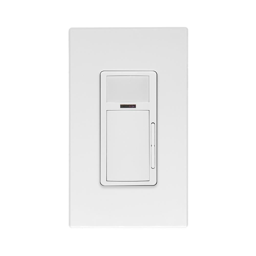 Leviton® ODDMT-MDW Multi-Tech Smart Wallbox Sensor, 120 to 277 V AC, Wall Box Occupancy/Vacancy Sensor, 1100 sq-ft Coverage, 180 deg Viewing