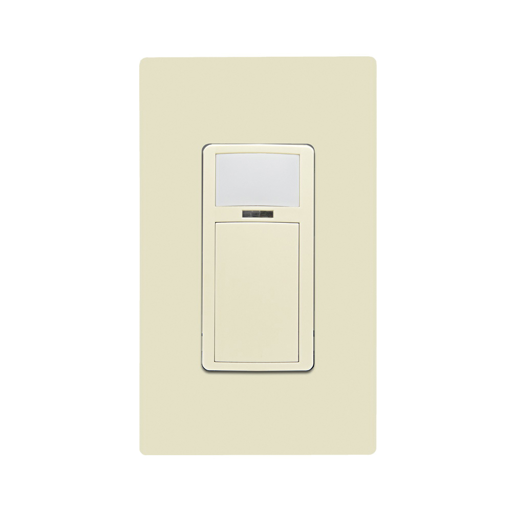 Leviton® ODS15-I1I ODS15 1-Pole Smart Dimming Wallbox Occupancy Sensor With Application Configurable, 120 V AC, Passive Infrared Sensor, 1000 sq-ft Coverage, 180 deg Viewing, Wall Mounting