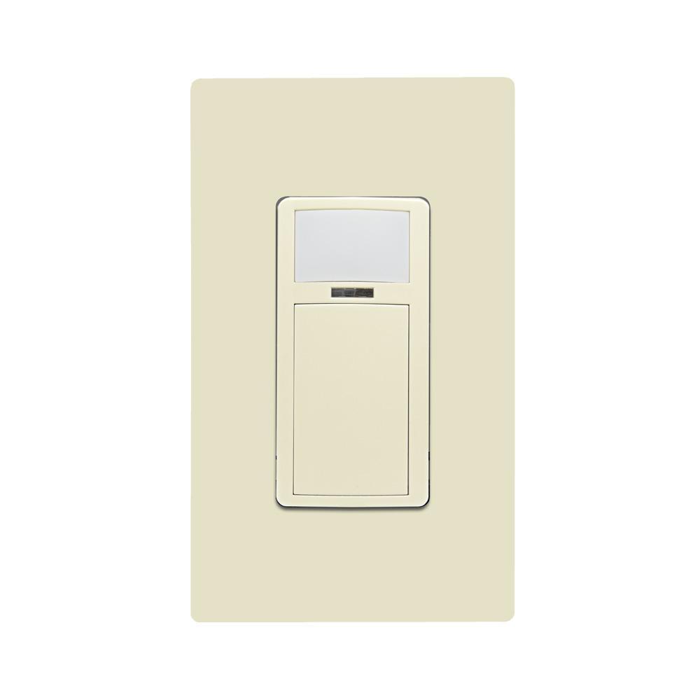 Leviton® ODSMT-MDI Multi-Tech Smart Wallbox Sensor, 120 to 277 V AC, Wall Box Occupancy/Vacancy Sensor, 1100 sq-ft Coverage, 180 deg Viewing