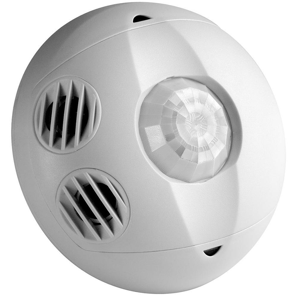 Leviton® OSC05-MWW Auto Adapting Low Voltage Multi-Technology Walk Through Occupancy Sensor, 24 V DC, PIR/Ultrasonic Sensor, 500 sq-ft Coverage, 180 deg Viewing, Ceiling Mounting