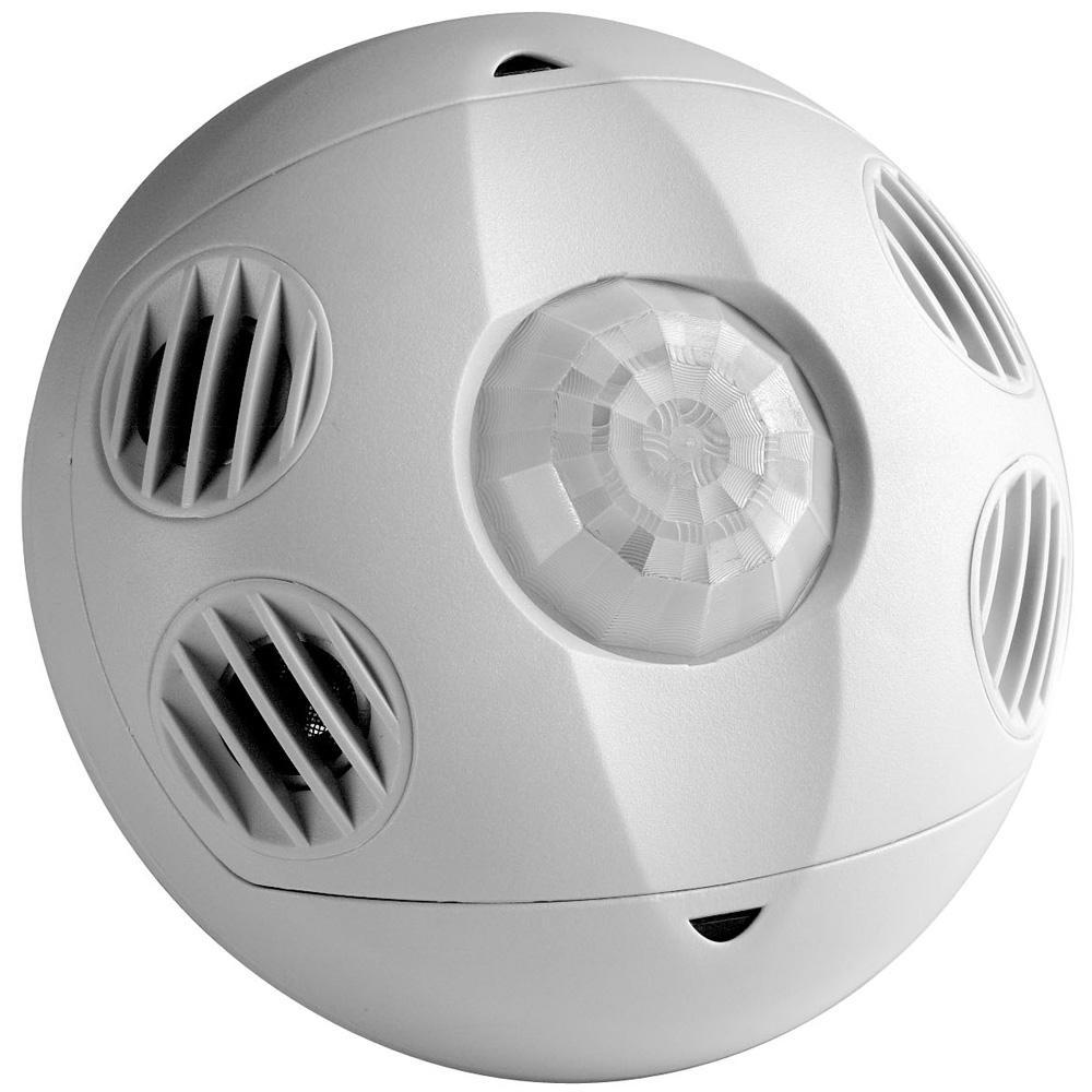 Leviton® OSC10-MWW Auto Adapting Low Voltage Multi-Technology Walk Through Occupancy Sensor, 24 V DC, PIR/Ultrasonic Sensor, 1000 sq-ft Coverage, 180 deg Viewing, Ceiling Mounting