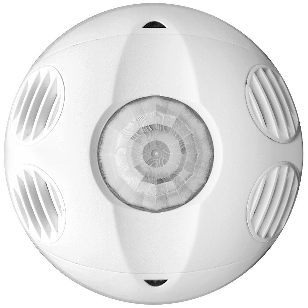 Leviton® OSC20-RMW Low Voltage Occupancy Sensor With Isolated Relay, 24 V DC, PIR/Ultrasonic Sensor, 2000 sq-ft Coverage, 360 deg Viewing, Ceiling Mounting