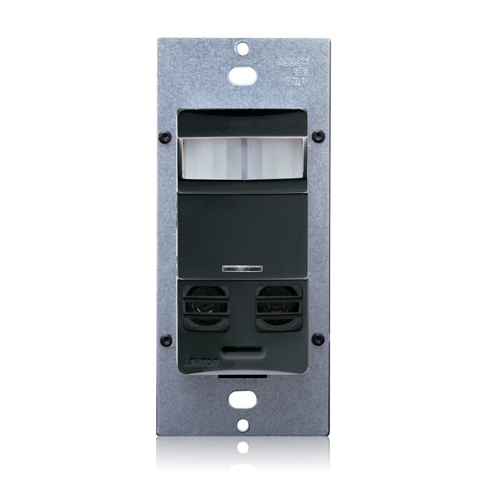 Leviton® OSSMT-GDE 1-Pole Field Configurable Self Adjusting Occupancy Sensor, 120/230/277/347 V AC, Multi-Technology/PIR/Ultrasonic Sensor, 2400 sq-ft Coverage, 180 deg Viewing, Wall Mounting