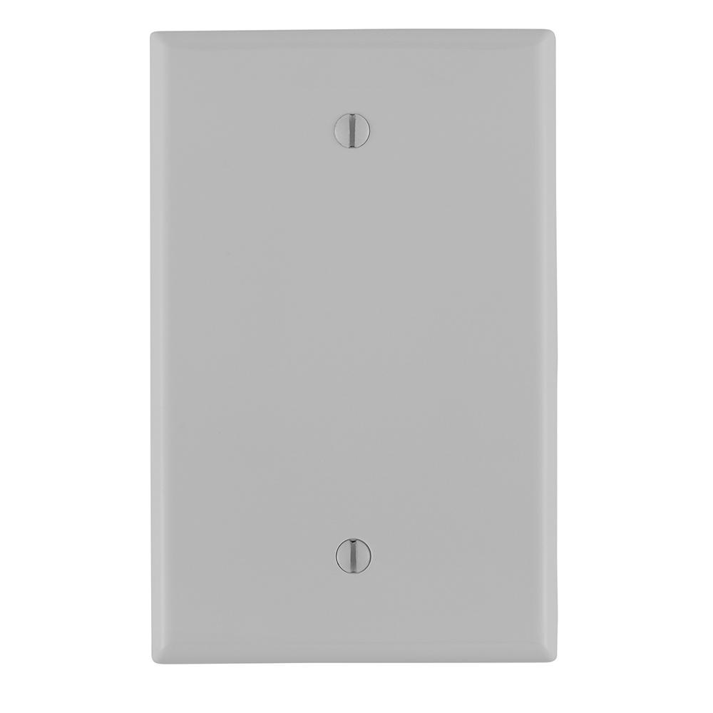 Leviton® PJ13-GY Midway Size Blank Wall Plate, 1 Gangs, 3-1/8 in W x 4-7/8 in H, Thermoplastic Nylon, Gray