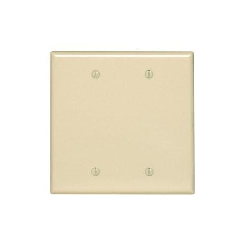 Leviton® PJ23-E Midway Size Blank Wall Plate, 2 Gangs, 4.937 in W x 4.93 in H, Thermoplastic Nylon, Black