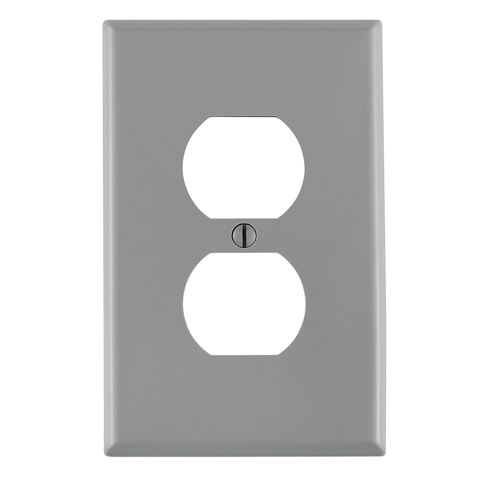 Leviton® PJ8-GY Midway Size Wall Plate, 1 Gangs, 3-1/8 in W x 4-7/8 in H, Thermoplastic, Gray
