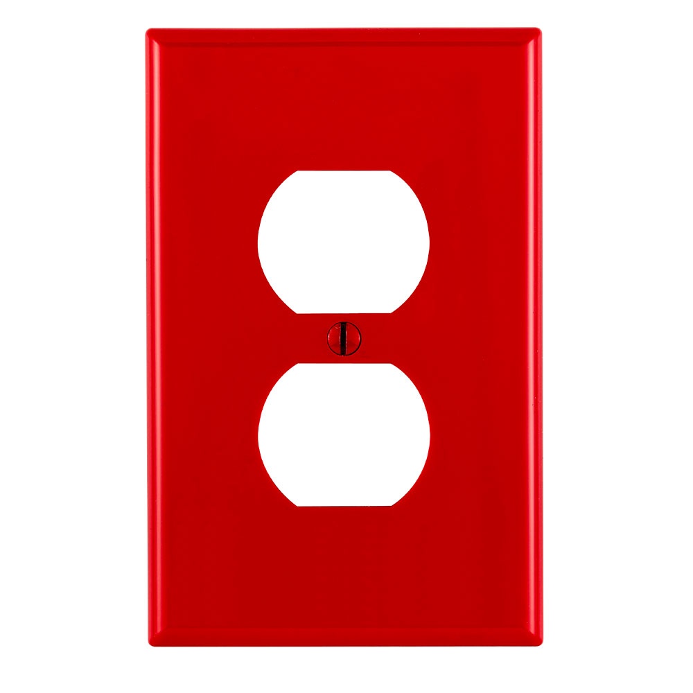 Leviton® PJ8-R Midway Size Wall Plate, 1 Gangs, 3-1/8 in W x 4-7/8 in H, Thermoplastic, Red