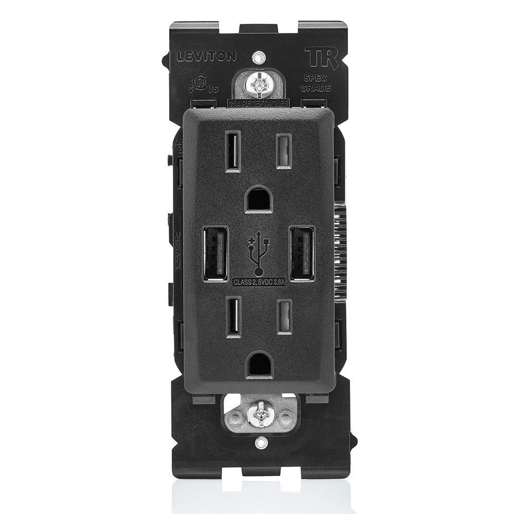Leviton® RUAA1-OB Receptacles & USB Ports