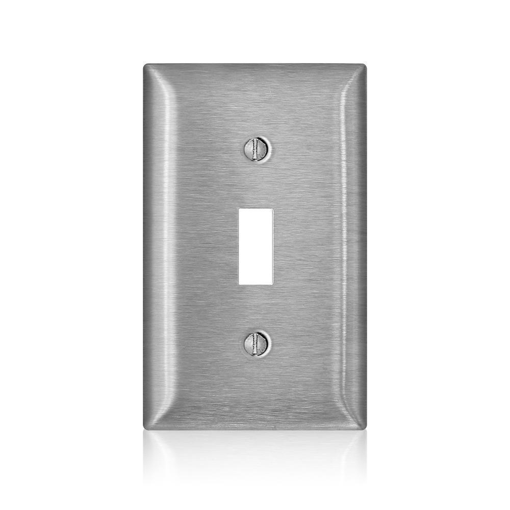 Leviton® SS1-40 C Series Non-Magnetic Standard Wall Plate, 1 Gangs, 2.79 in W x 4.54 in H, 302/304 Stainless Steel, Silver
