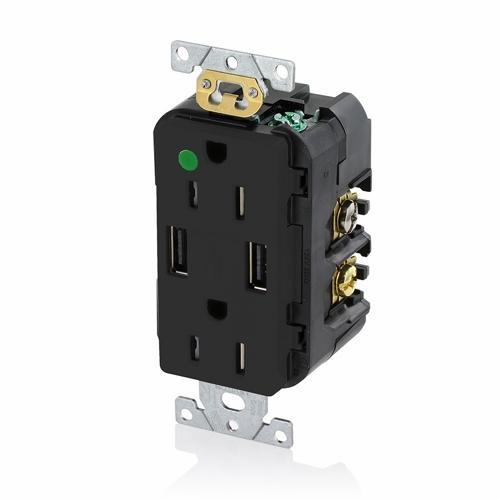 Leviton® T5632-HGE Receptacles & USB Ports