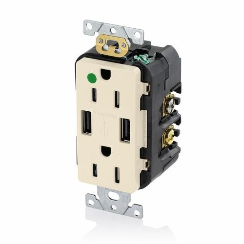 Leviton® T5632-HGT Receptacles & USB Ports