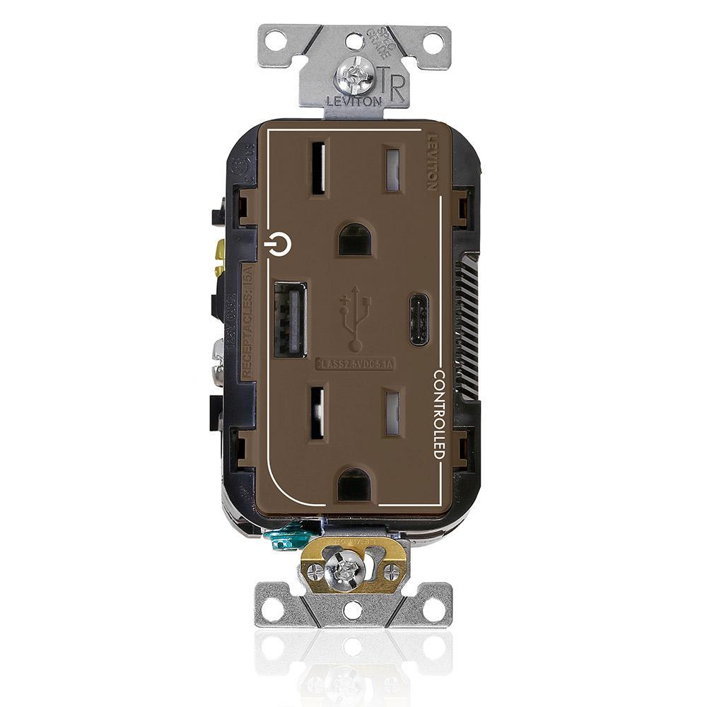 Leviton® T5633-2B Receptacles & USB Ports