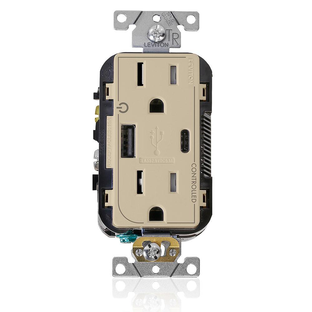 Leviton® T5633-2I Receptacles & USB Ports
