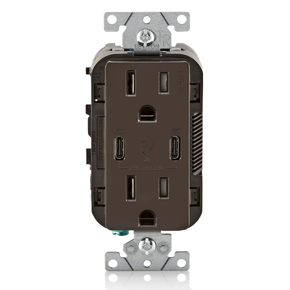 Leviton® T5637-B Receptacles & USB Ports