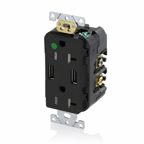 Leviton® T5832-HGE Receptacles & USB Ports