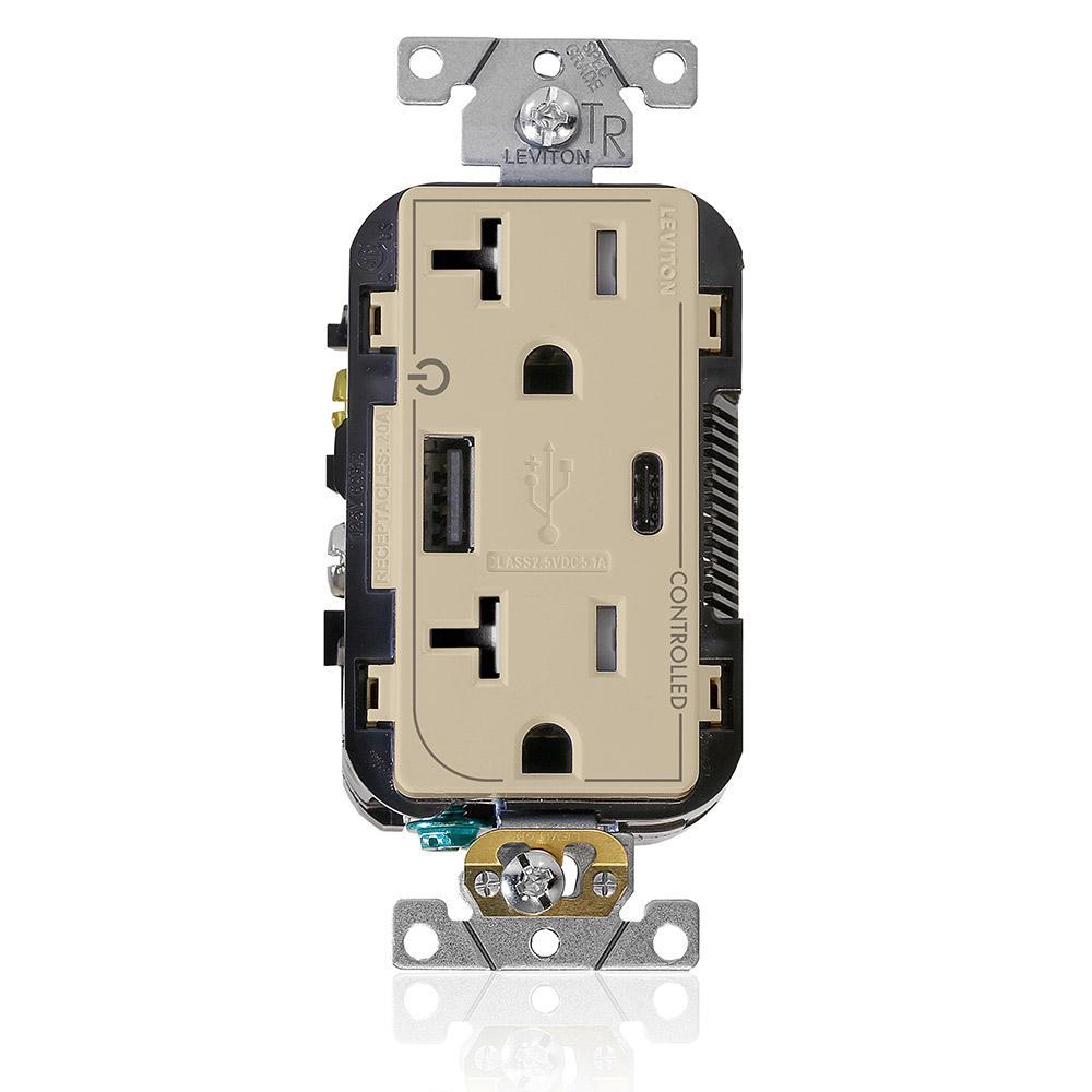 Leviton® T5833-2I Receptacles & USB Ports
