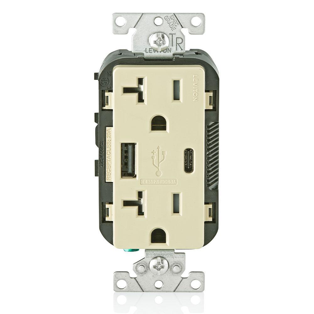 Leviton® T5833-I Receptacles & USB Ports