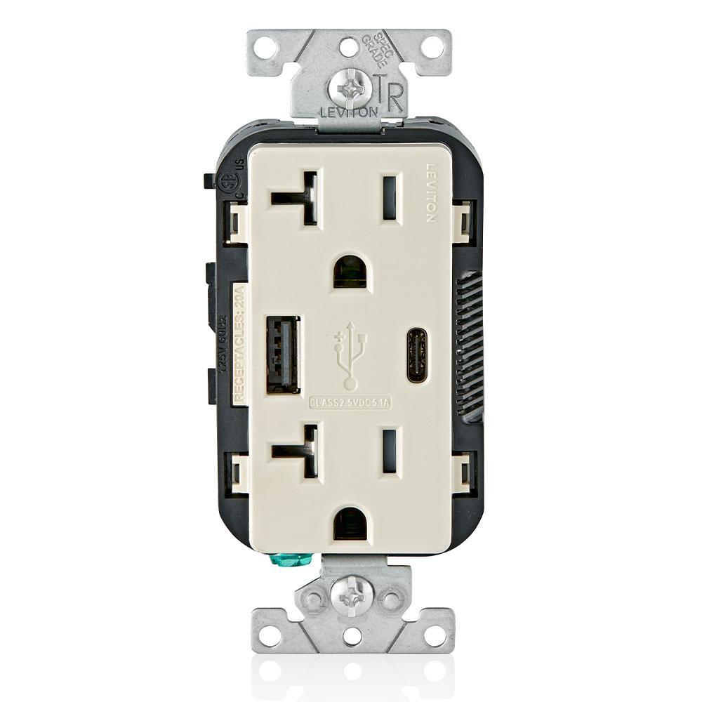 Leviton® T5833-T Receptacles & USB Ports