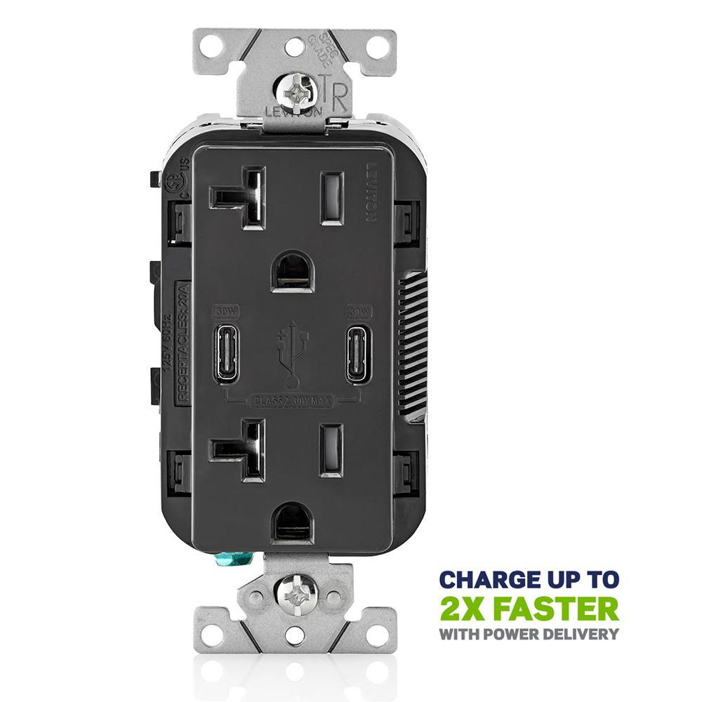 Leviton® T5835-E Receptacles & USB Ports
