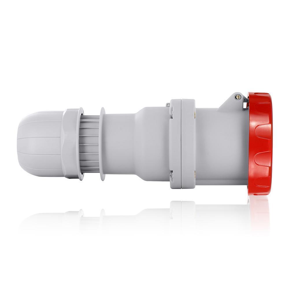 Leviton® W3125-C11 Series I International Configuration Watertight Pin and Sleeve Connector, 600 V AC/250 V DC, 125 A, 3 Poles, 4 Wires, Red