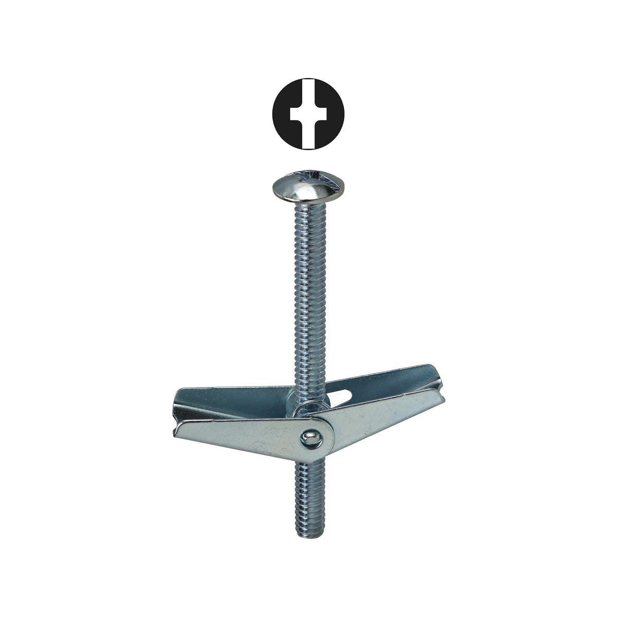 Dottie® TBC383 Bolt, 3/8 in Screw, 3 in OAL, Carbon Steel, Mushroom Head
