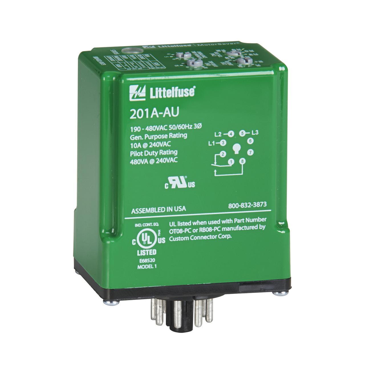 Littelfuse® Symcom 201A-AU Phase Monitoring Relay, 190 to 480 V AC, 1 Form C Contact