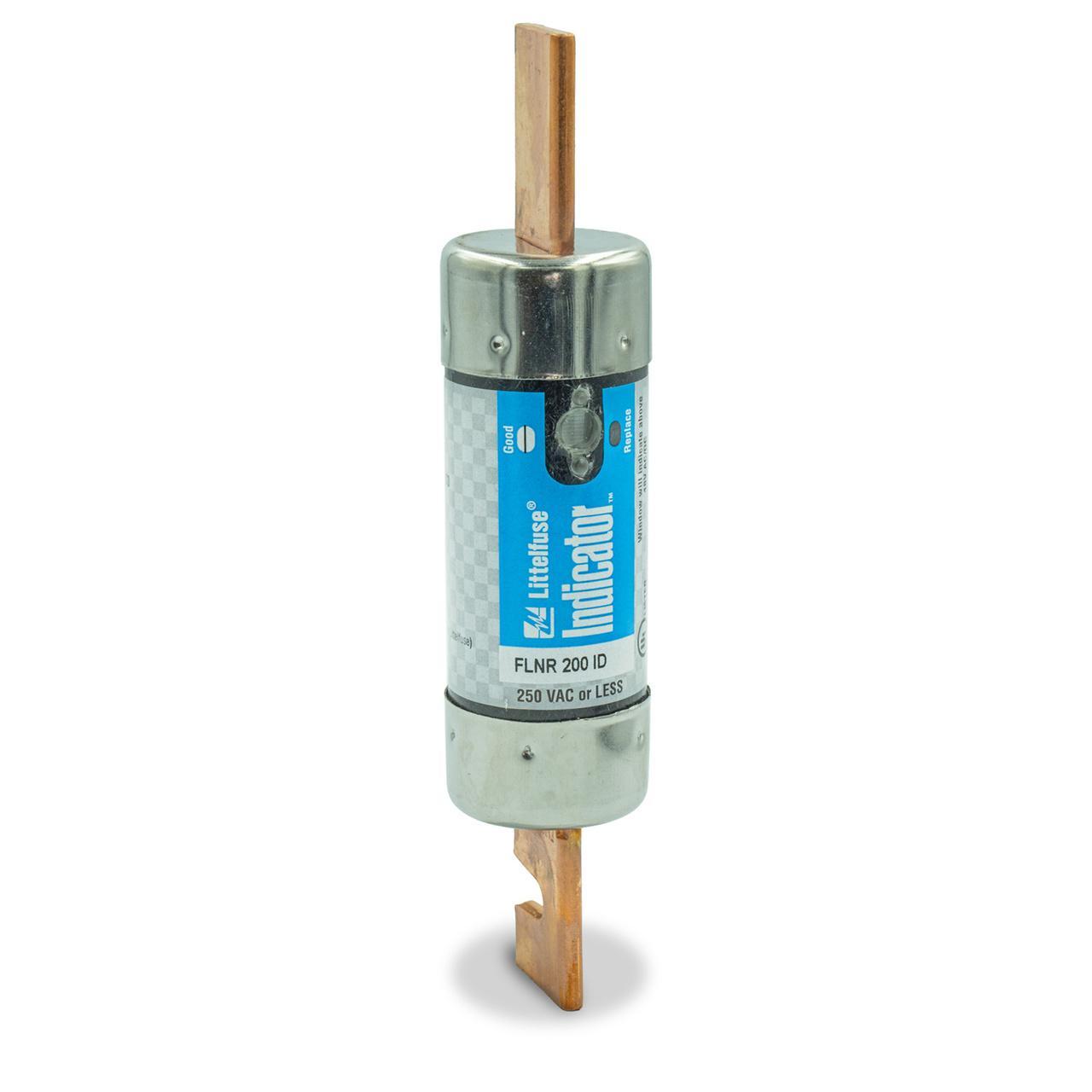 Littelfuse® POWR-GARD® FLNR200ID Current Limiting Time Delay Fuse, 200 A, 250 V AC/125 V DC, 200/20 kA Interrupt, RK5 Class, Cylindrical Body