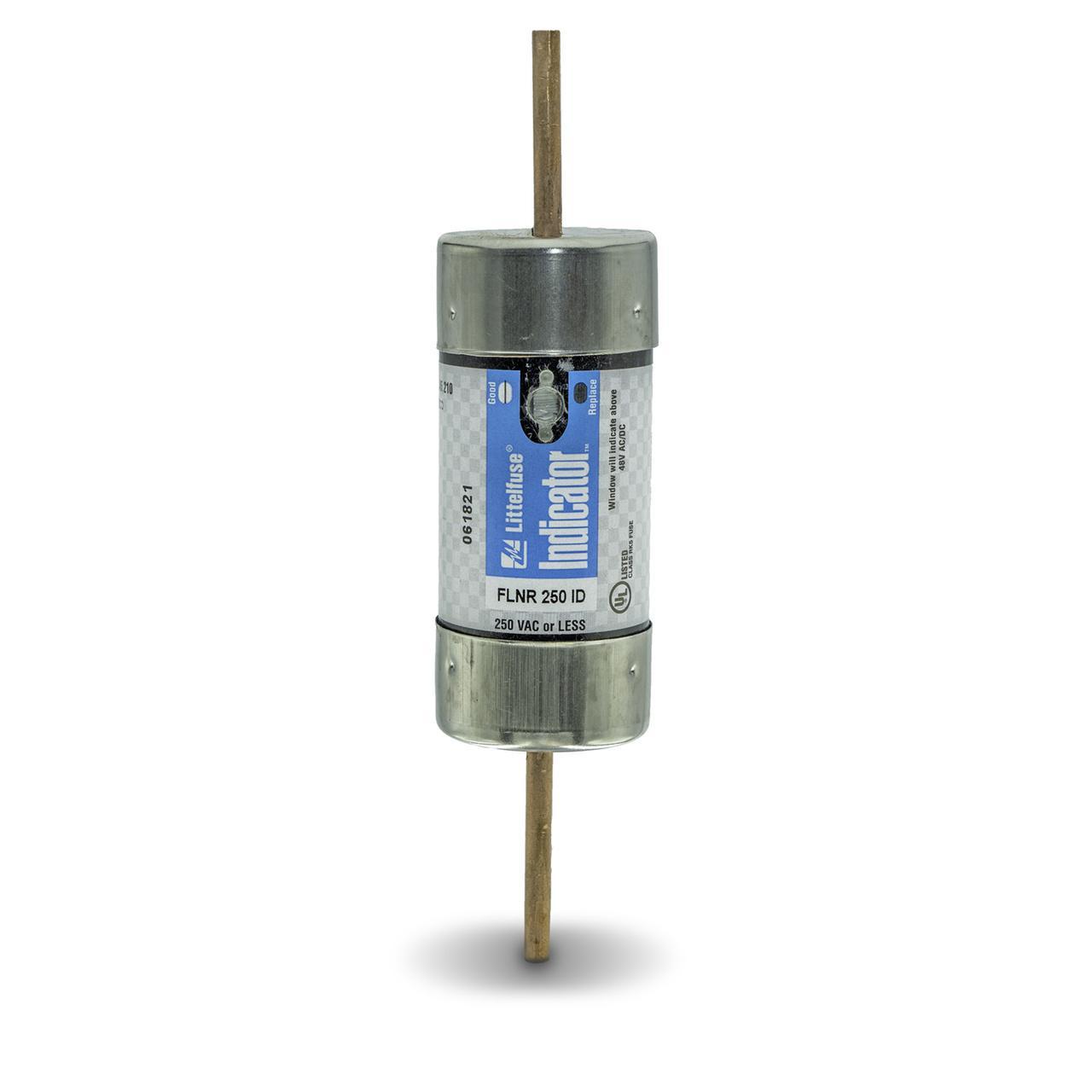Littelfuse® POWR-GARD® FLNR250ID Current Limiting Time Delay Fuse, 250 A, 250 V AC/125 V DC, 200/20 kA Interrupt, RK5 Class, Cylindrical Body