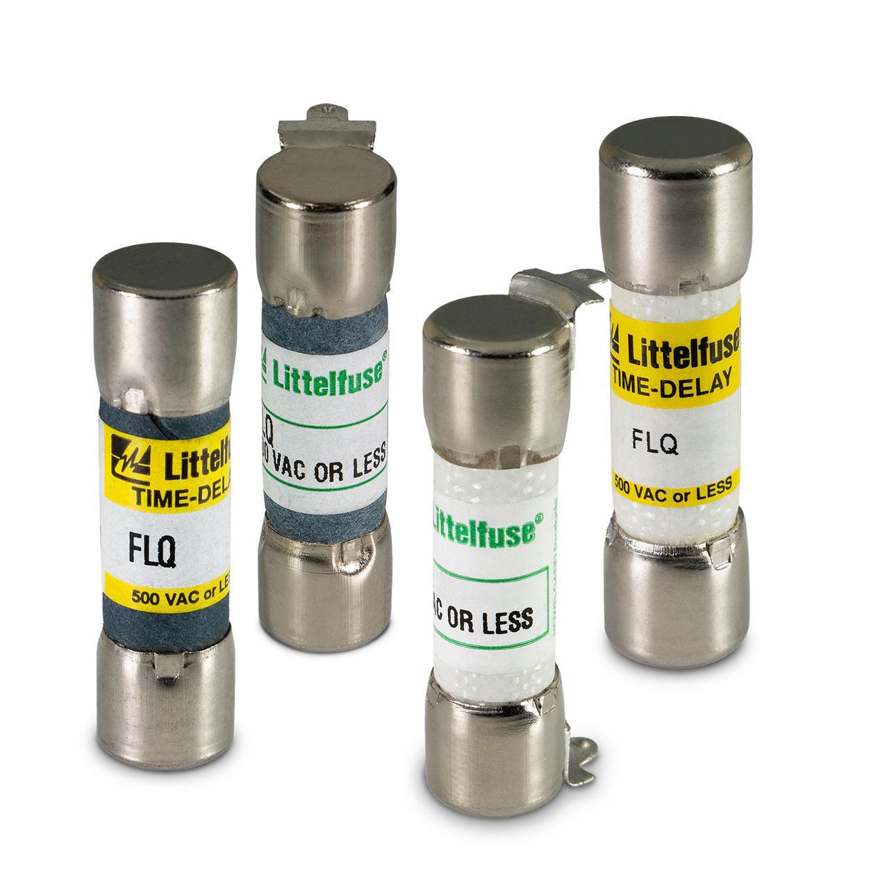Littelfuse® POWR-GARD® FLQ001 FLQ Time Delay Supplemental Midget Fuse, 1 A, 500 V AC/300 V DC, 10 kA Interrupt, Cylindrical Body