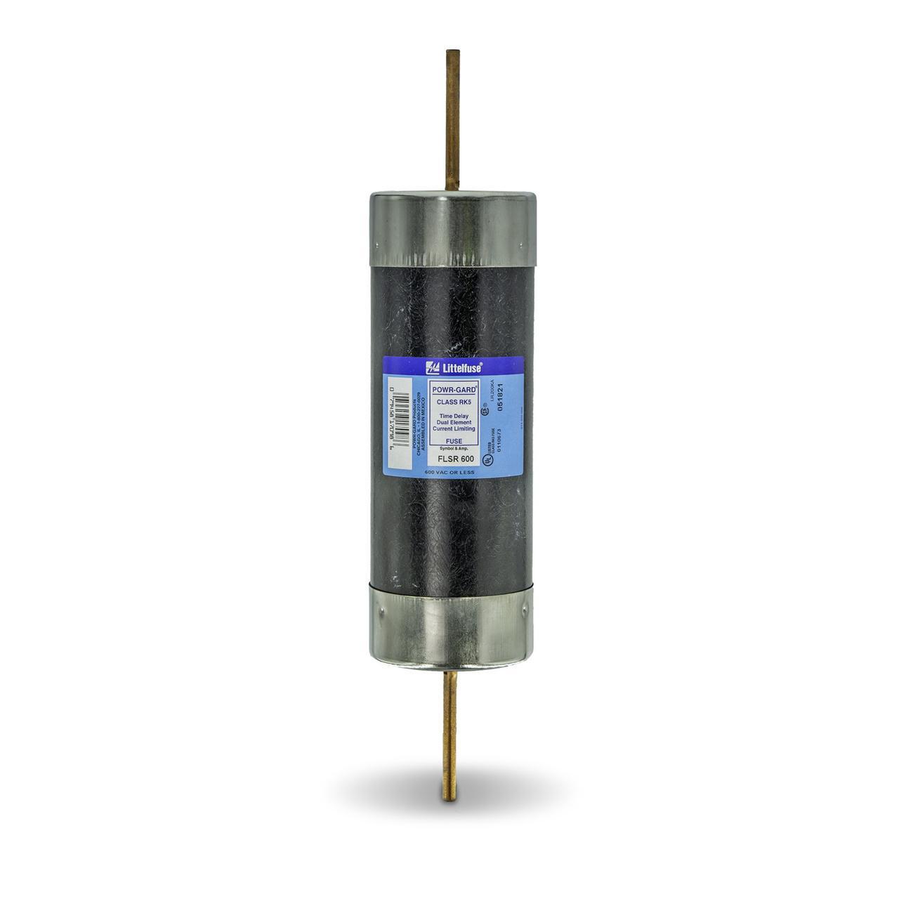 Littelfuse® POWR-GARD® FLSR600 FLSR Current Limiting Time Delay Fuse, 600 A, 600 V AC/300 V DC, 200/20 kA Interrupt, RK5 Class, Cylindrical Body