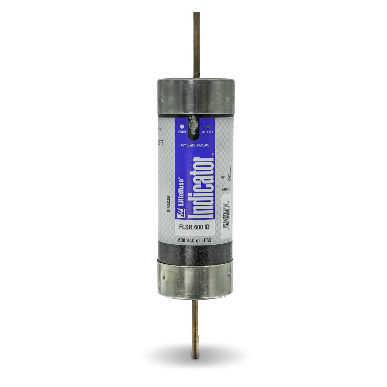 Littelfuse® POWR-GARD® FLSR600ID Current Limiting Time Delay Fuse, 600 A, 600 V AC/300 V DC, 200/20 kA Interrupt, RK5 Class, Cylindrical Body