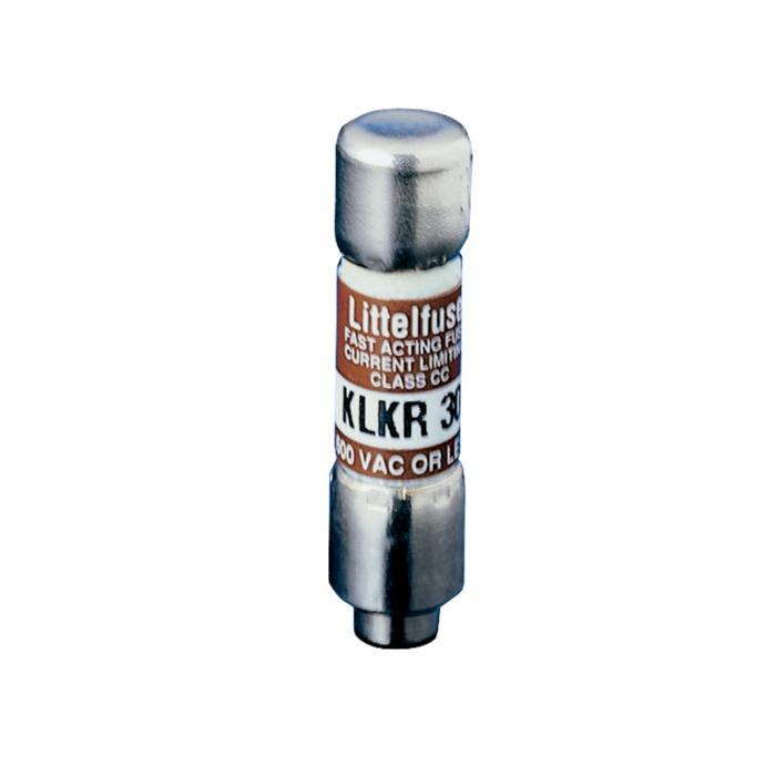 Littelfuse® POWR-GARD® KLKR010 High Speed North American Style Fast Acting Fuse, 10 A, 600 V AC/300 V DC, 20/200 kA Interrupt, CC Class, Cartridge Body