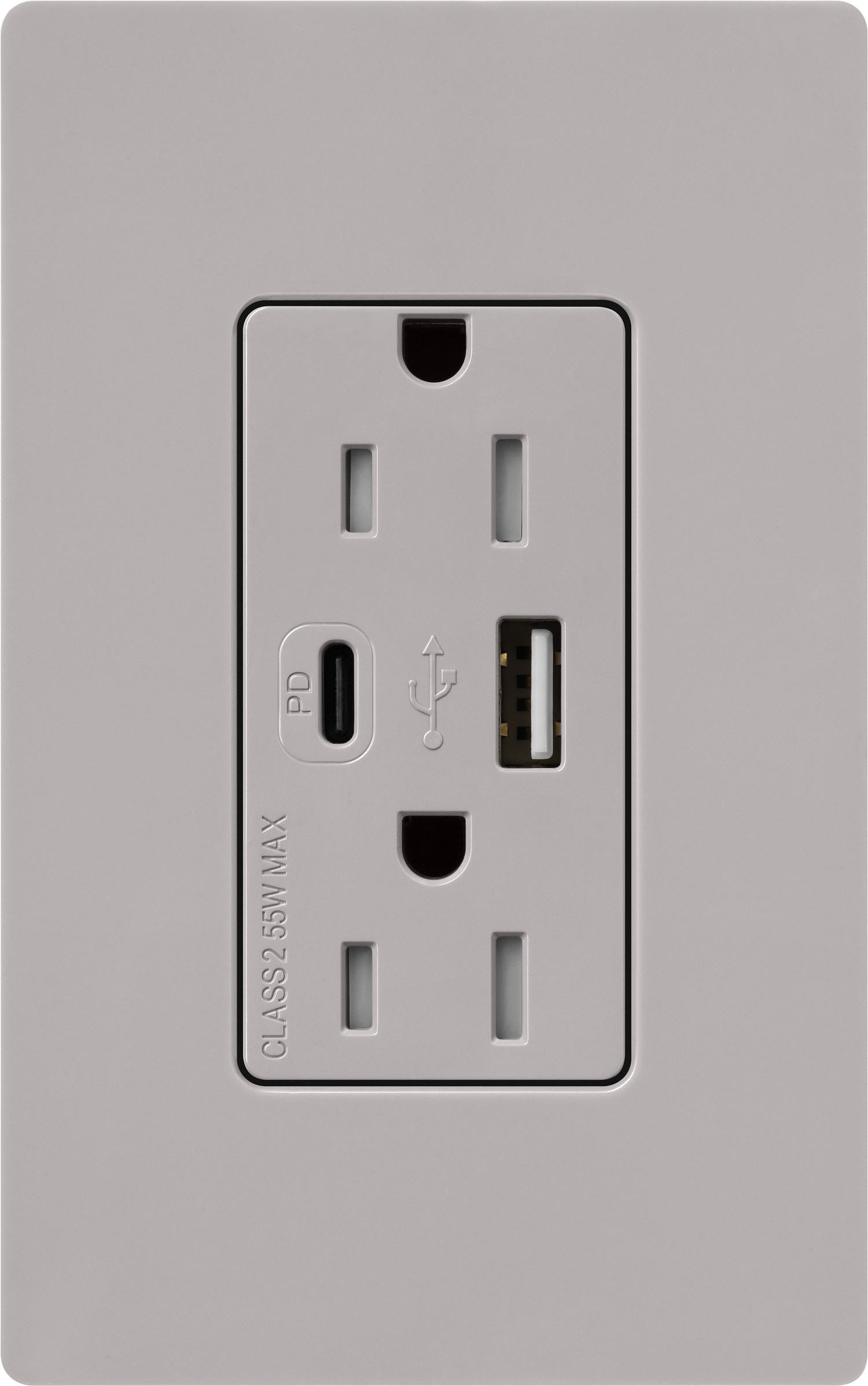 Lutron® CAR-15-ACTR-GR Receptacles & USB Ports